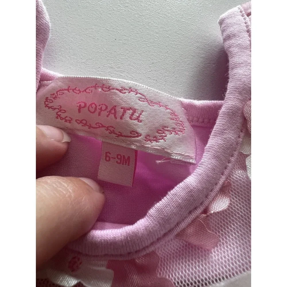 BABY PICTURES OUTFIT Baby Size 6-9 Mos One Piece Outfit Tulle Skirt 3D‎ Floral